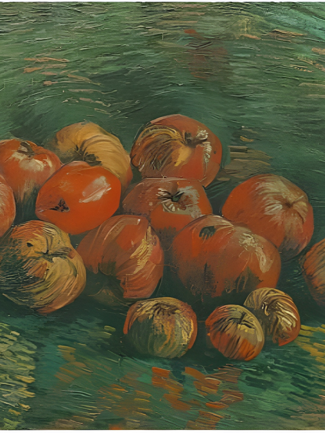 Adventures India Green & Red Canvas Fruits Painting Wall Art