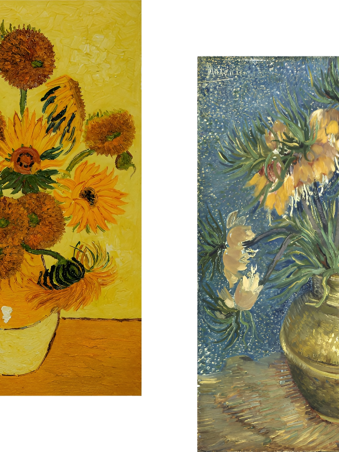Adventures India Yellow & Blue 2 Piece Canvas Floral Printed Wall Arts
