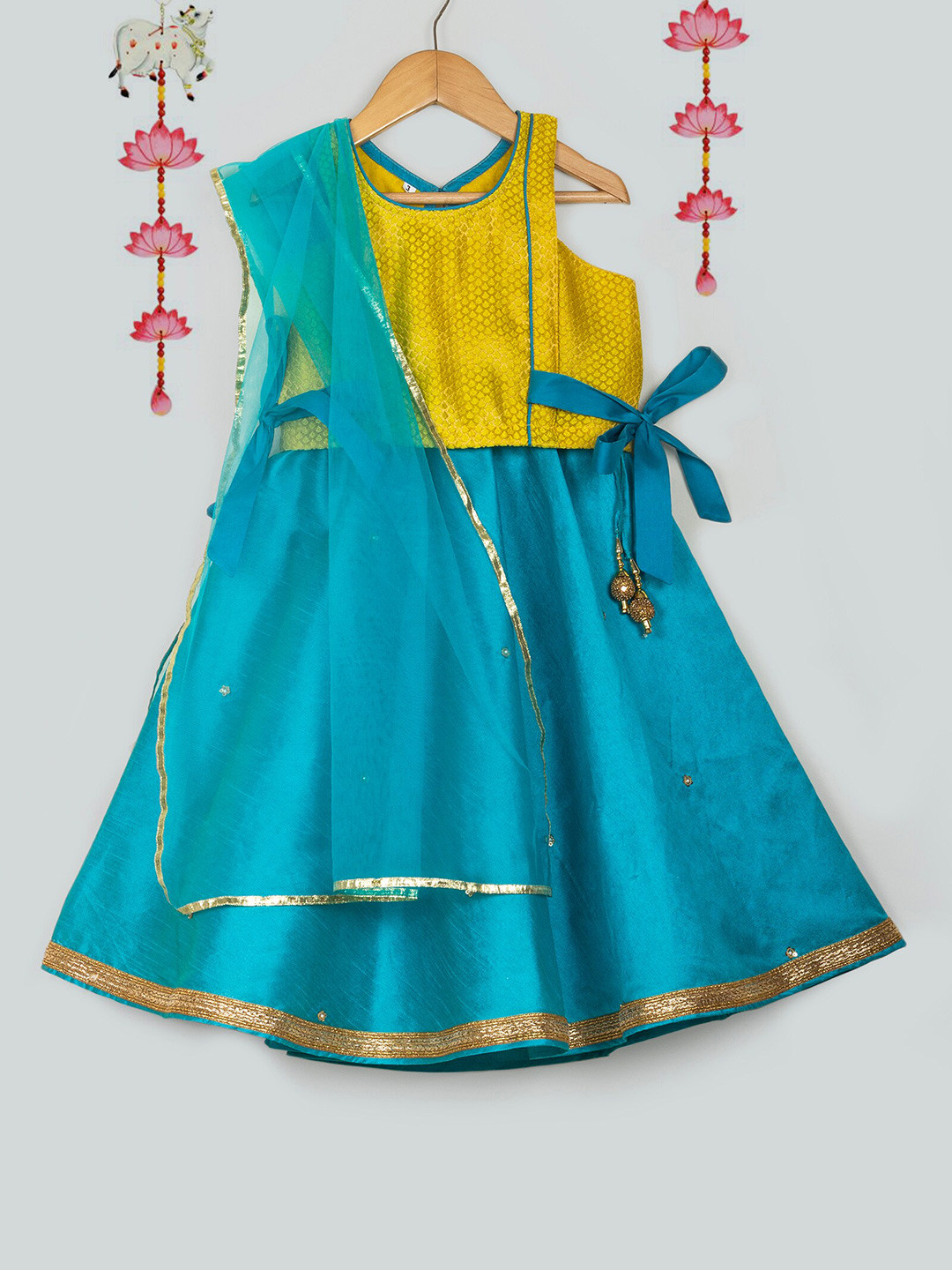 Tangerine Closet Girls Ready to Wear Lehenga & Blouse With Dupatta