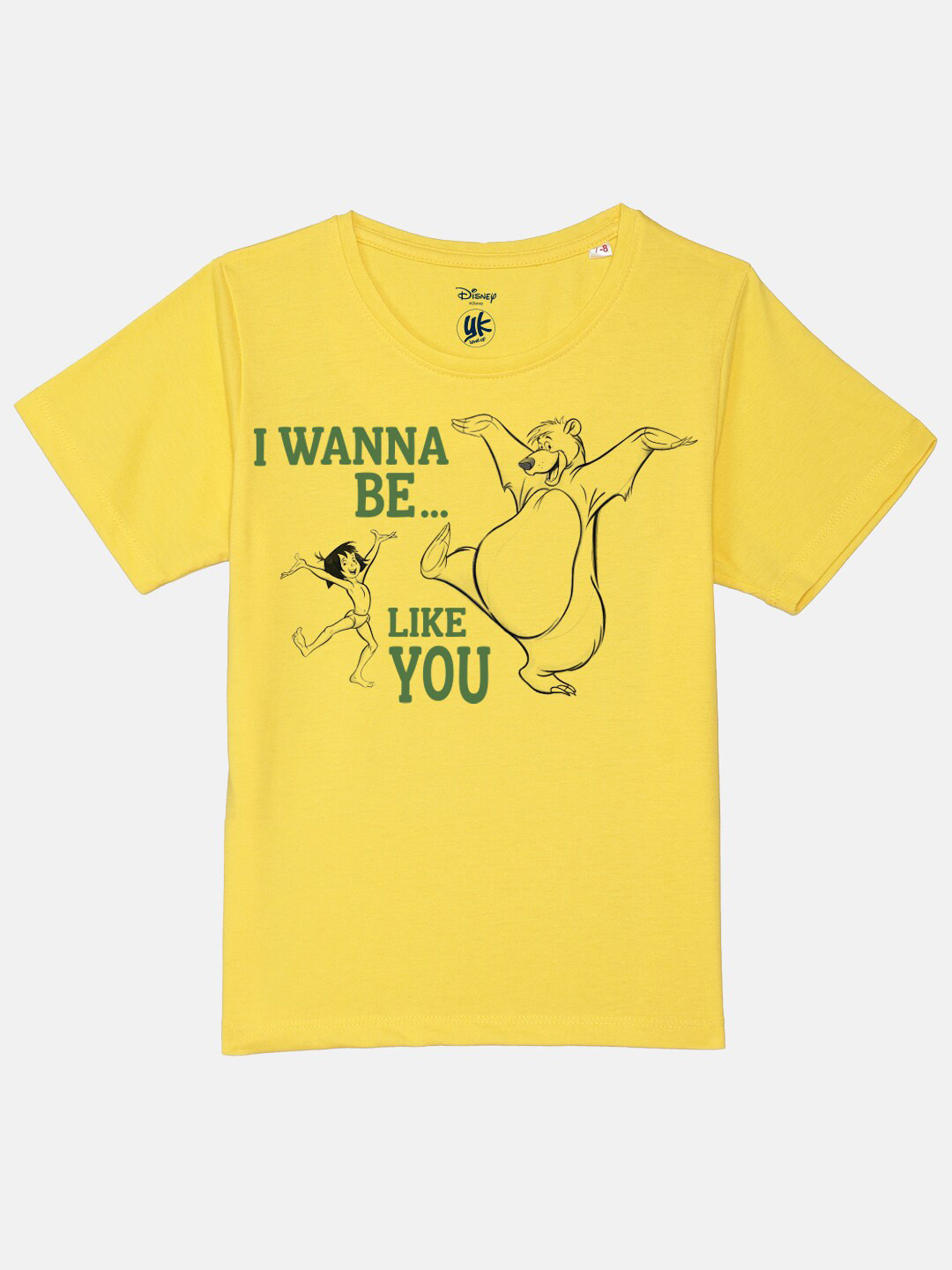 YK Disney Boys The Jungle Book Printed Pure Cotton Casual T-shirt