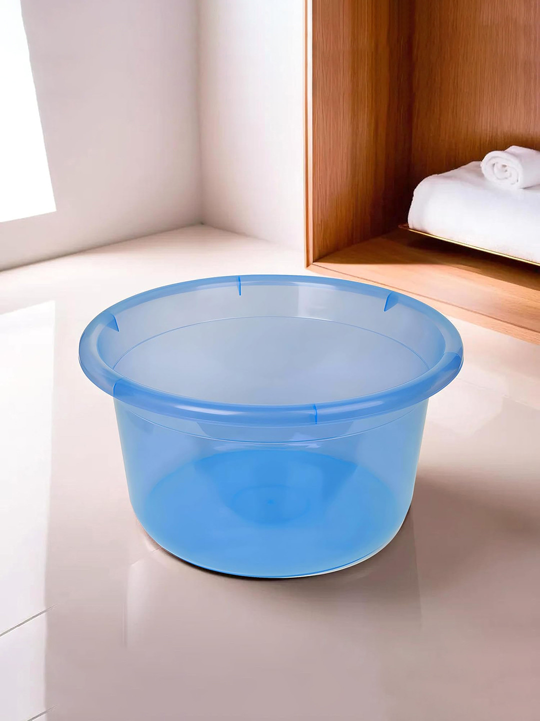 Kuber Industries Blue Round Shape Bath Tub