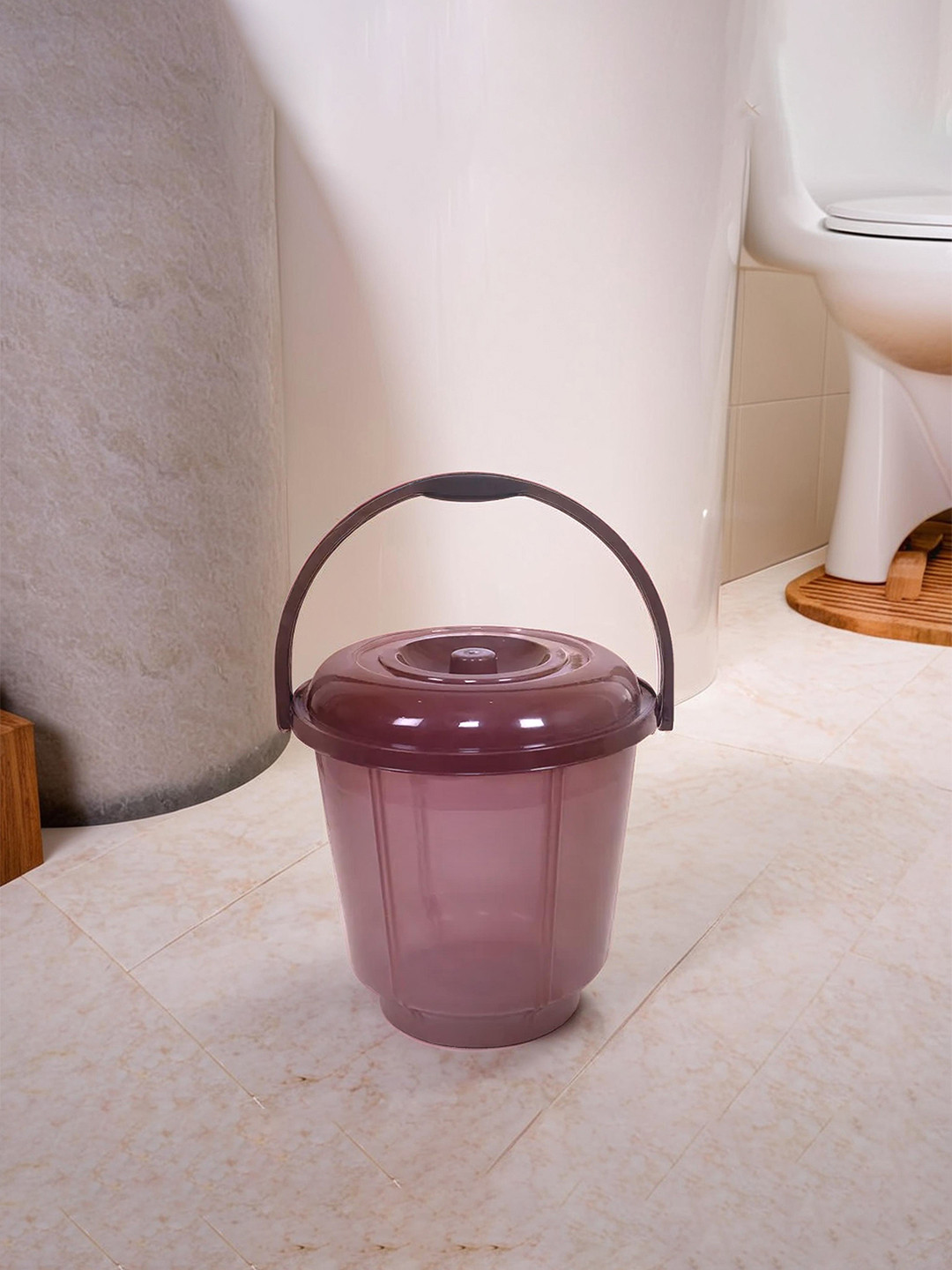 Kuber Industries Brown Unbreakable Plastic Bucket