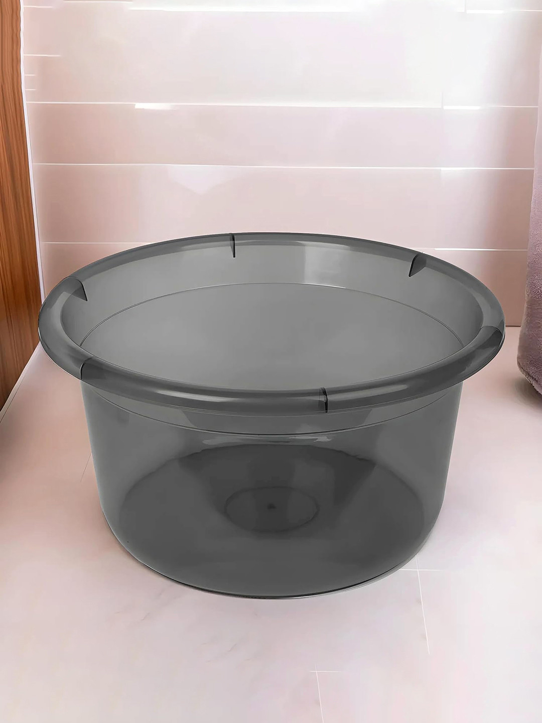 Kuber Industries Black Round Shape Bath Tub
