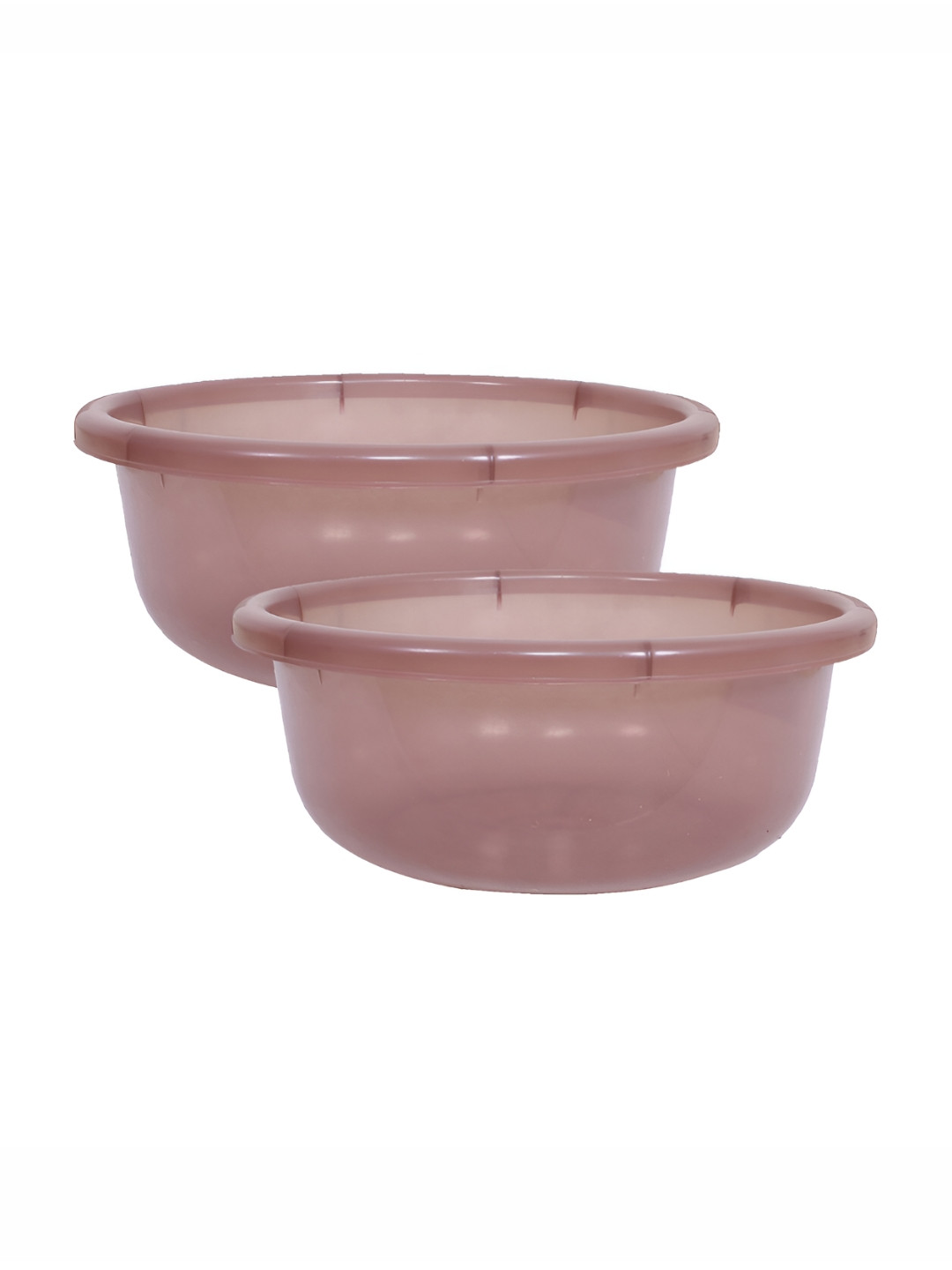 Kuber Industries Brown 2 Pieces Round Shape Bath Tubs
