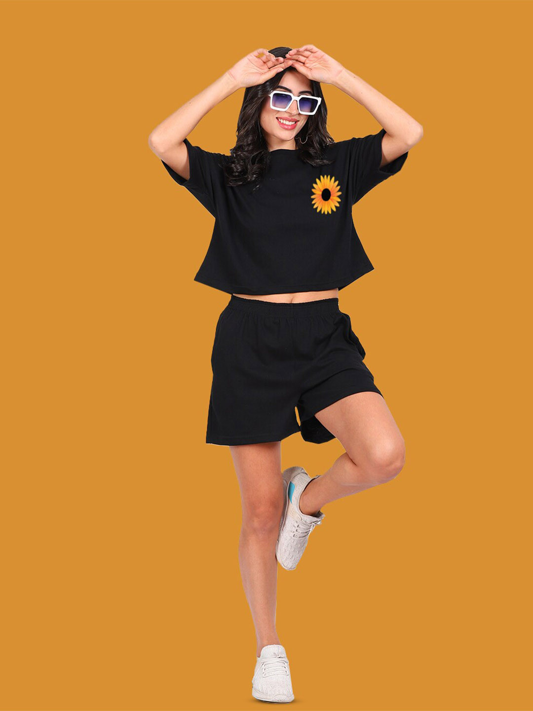 Mad Over Print Sunflower Printed Cotton Co-ords Set