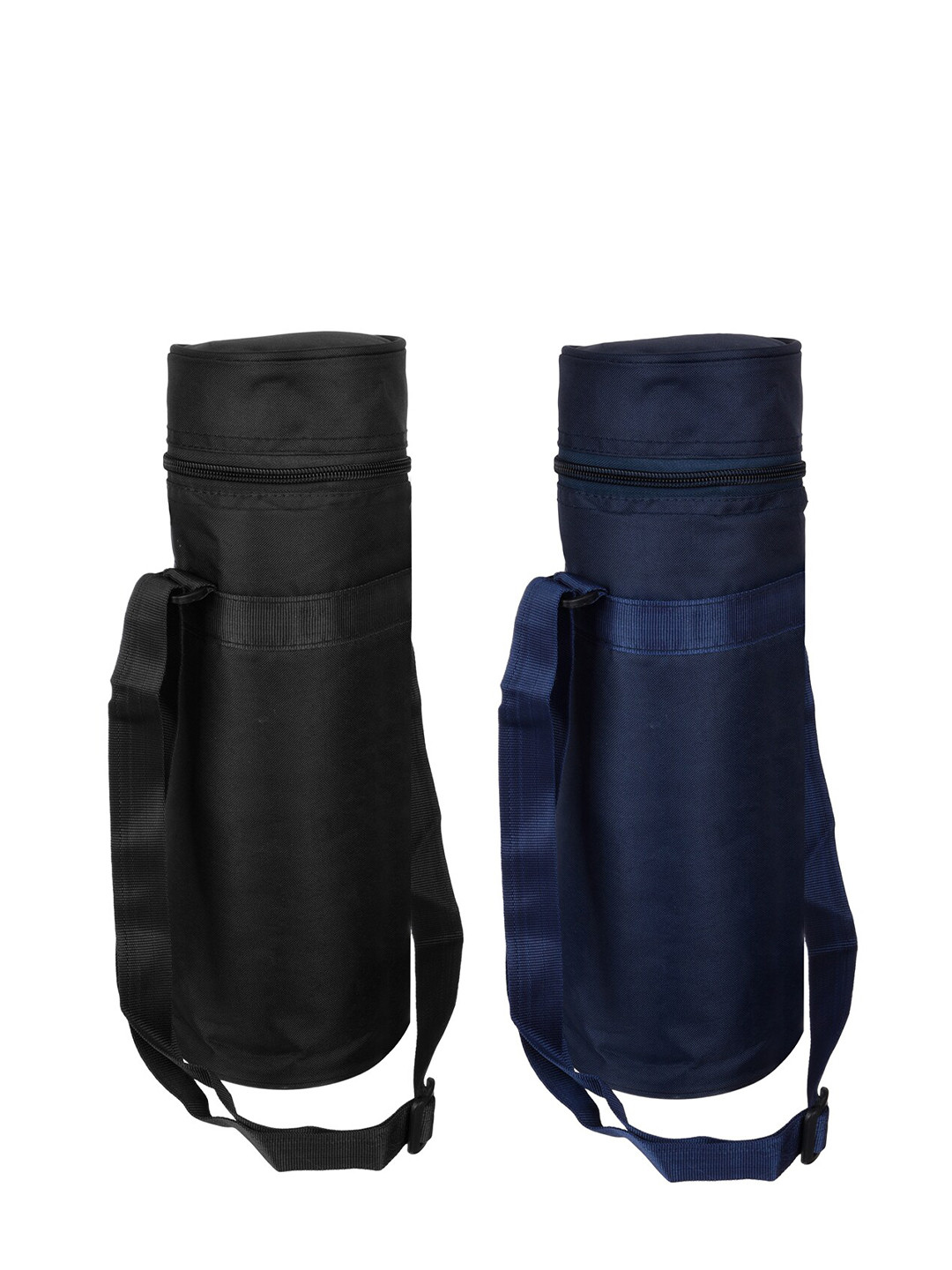 Kuber Industries Blue & Black 2 Pieces Water Bottle Bags