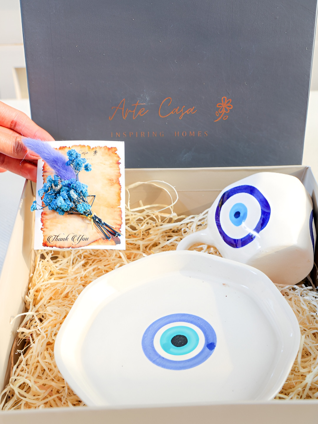 ArteCasa Best Bhai White Conversational Ceramic Microwave Safe Cup with Saucer and Diffuser, Dried Bunch Card-200ml