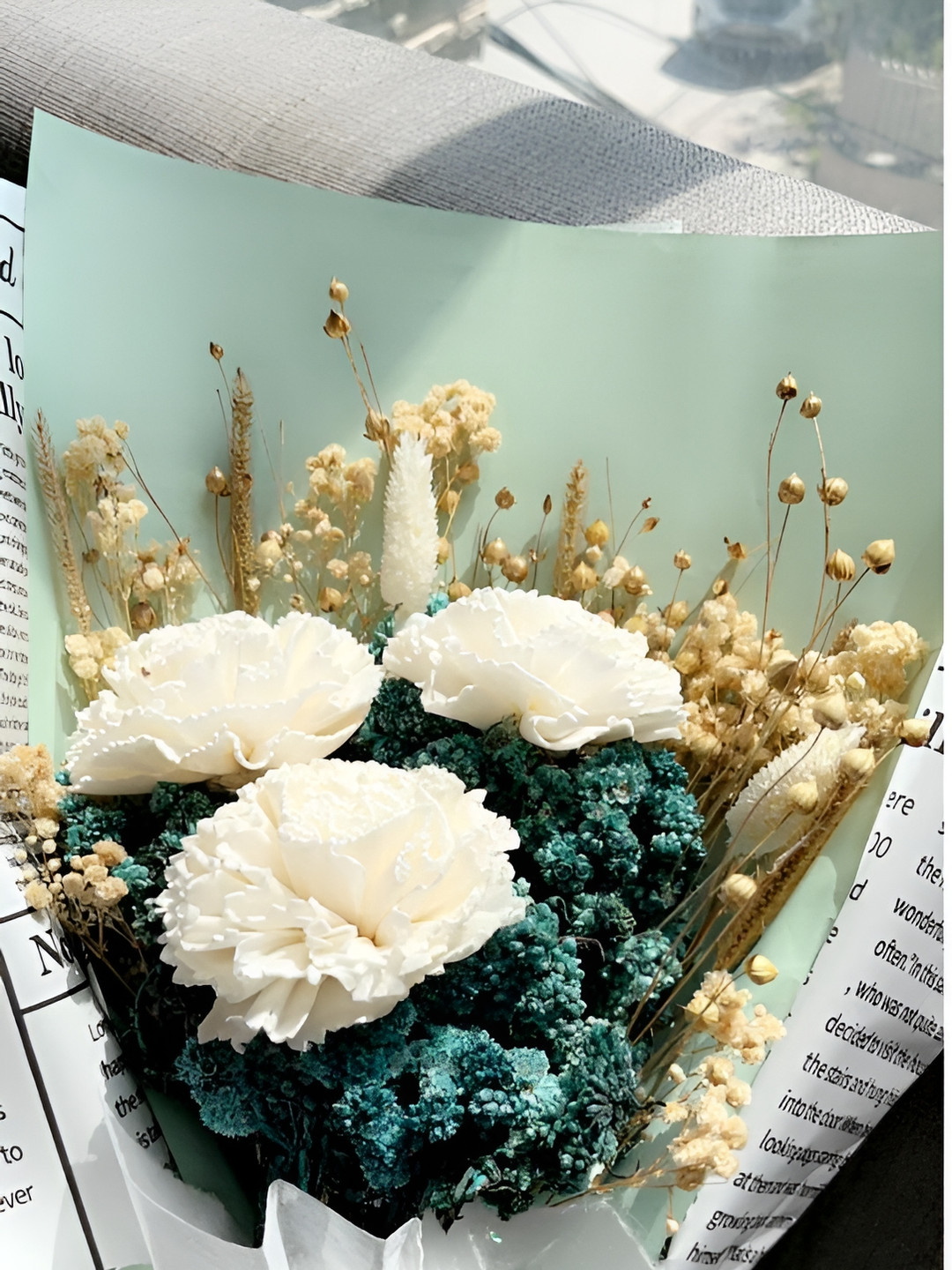 ArteCasa White Dried Flower Bunch