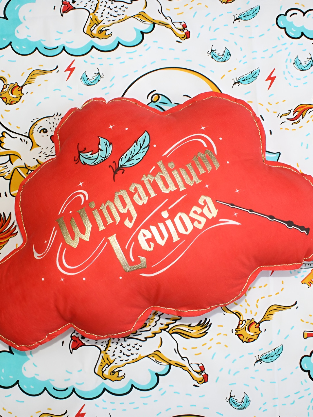 Silverlinen Red Printed Filled Cushion