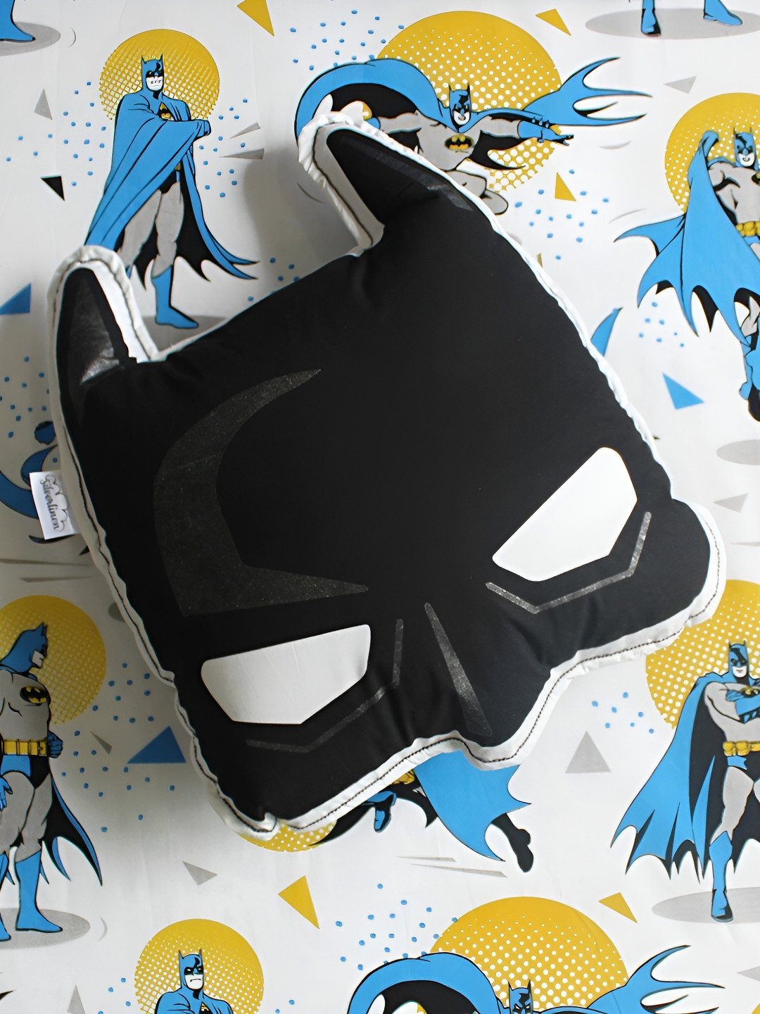 Silverlinen Black Batman Mask Shape Cushion