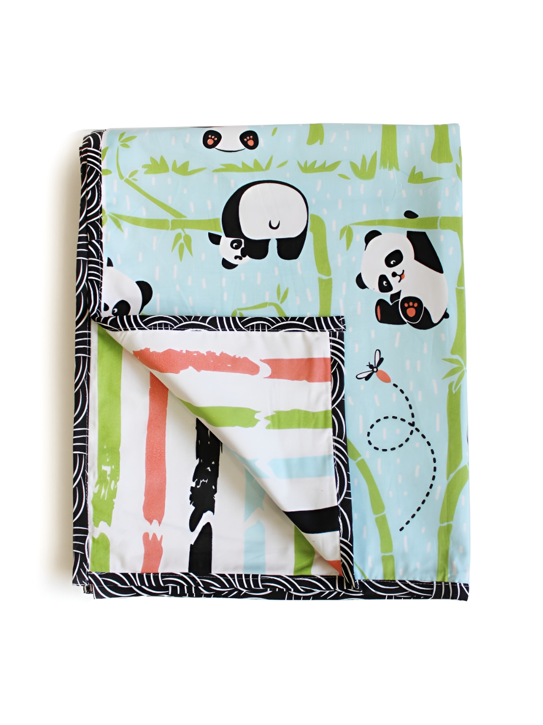 Silverlinen Blue & Black Cartoon Characters AC Room 110 GSM Cotton Single Bed Blanket