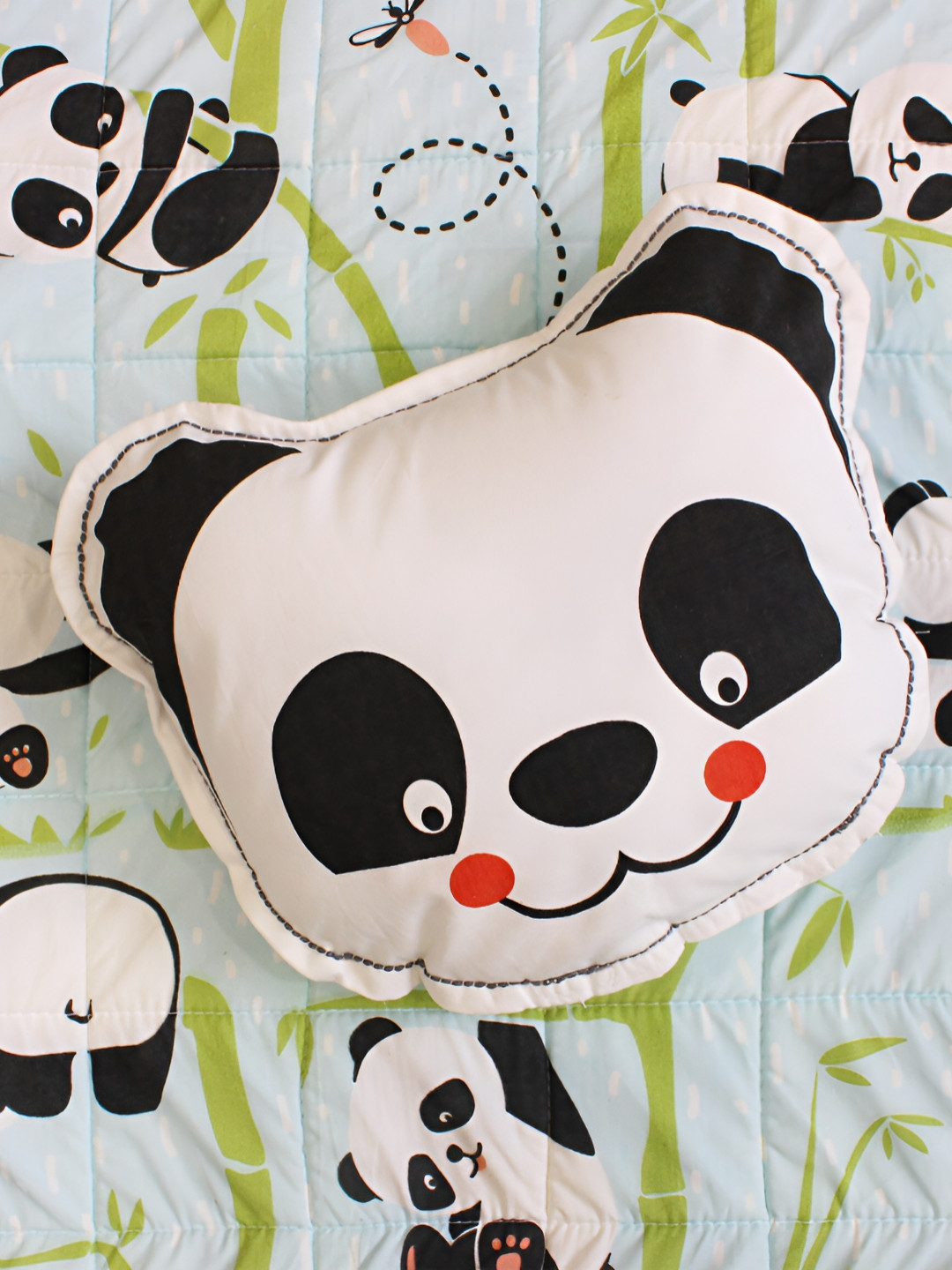 Silverlinen Black Panda Shape Pre Filled Cushion