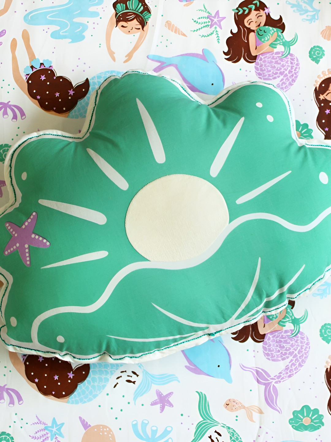 Silverlinen Green Printed Filled Cushion