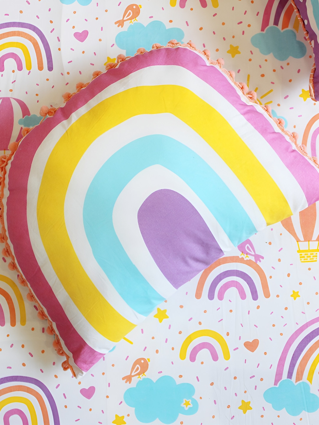 Silverlinen Purple Rainbow Shape Pre Filled Cushion