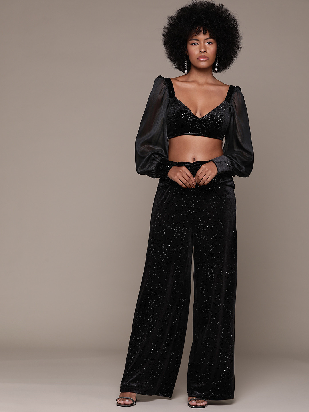 bebe Future Glam Satin Finish Shimmery Effect Co-Ords