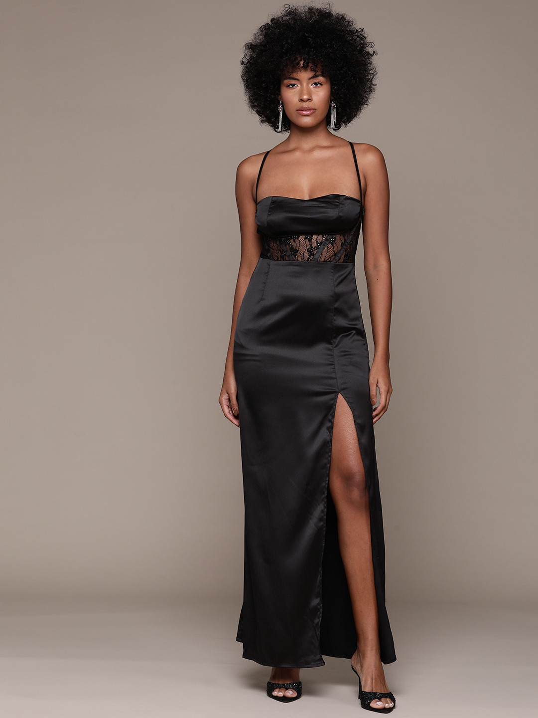 bebe Lace Insert Maxi Dress