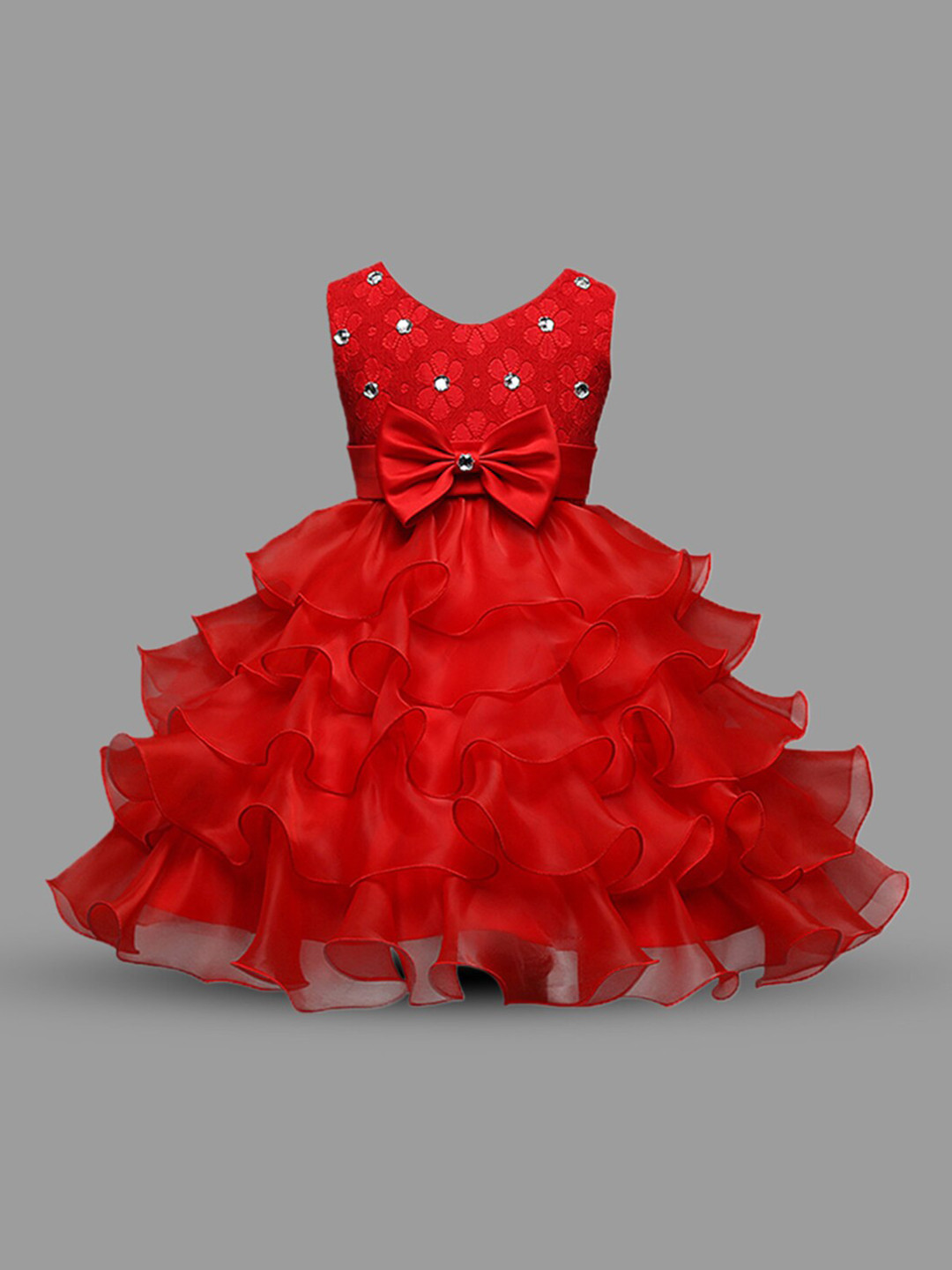 INCLUD Girls Five Layer Party Fit & Flare Dress