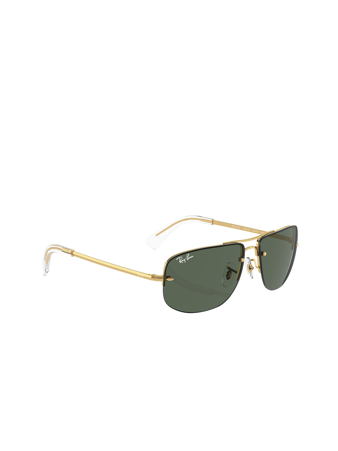 RAY-BAN Unisex UV Protected Green Lens Square Sunglasses - 0RB3742I001/7159