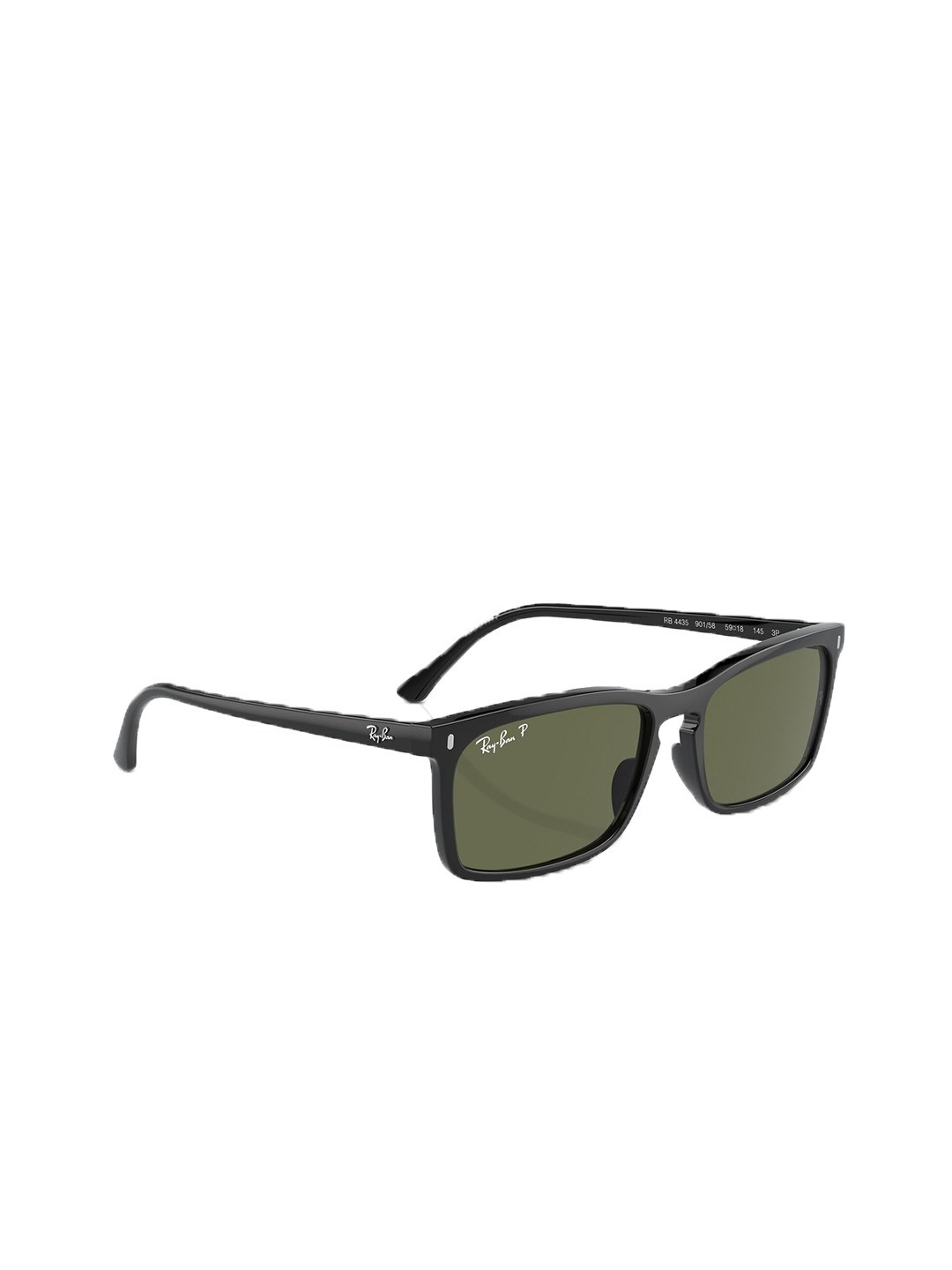Ray-Ban Unisex Polarized Green Lens Rectangle Sunglasses - 0RB4435901/5856