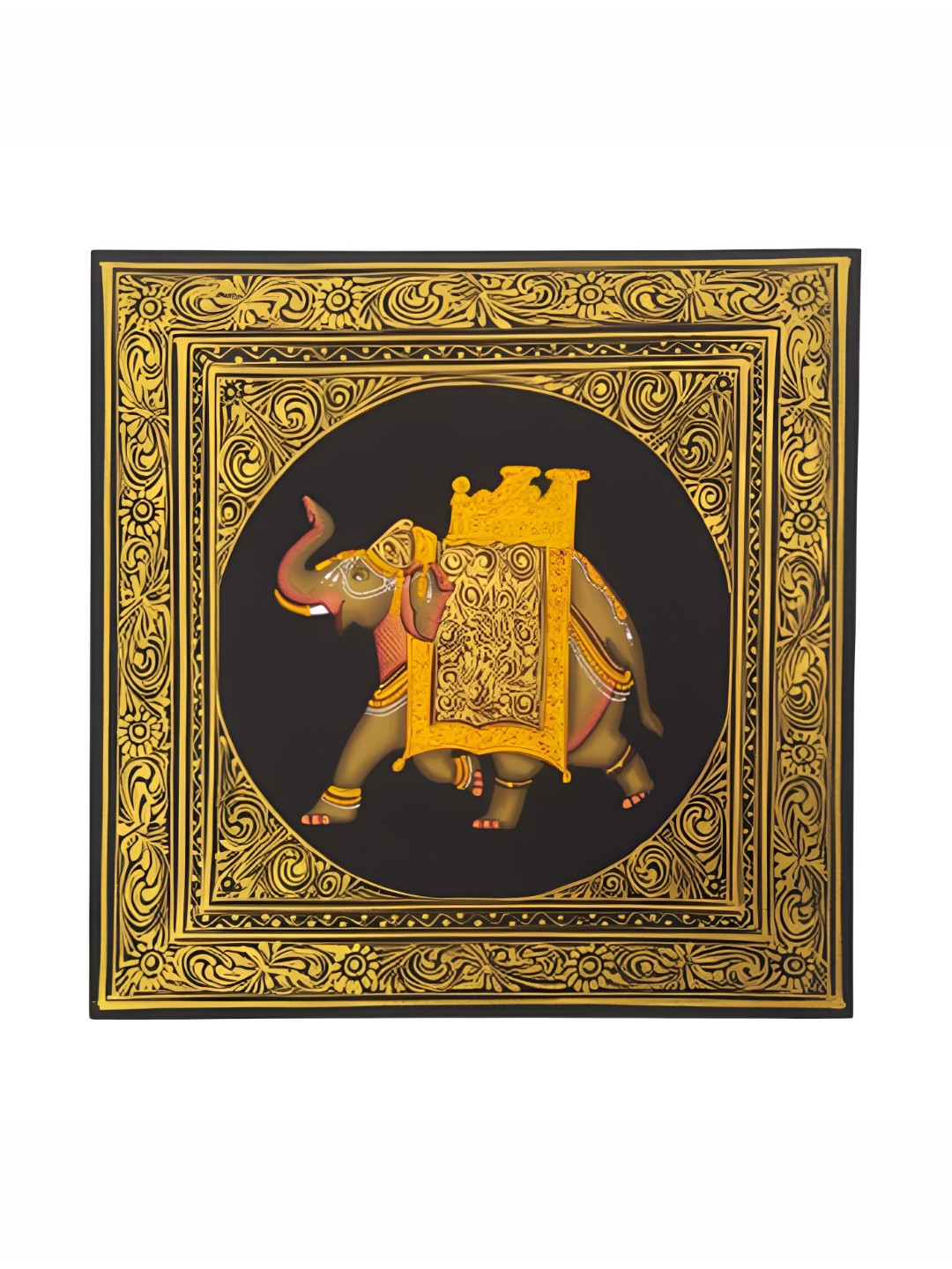 INDIA MEETS INDIA Fabric Ethnic Motifs Glossy Hanging Hall Wall Hangings-5.9In