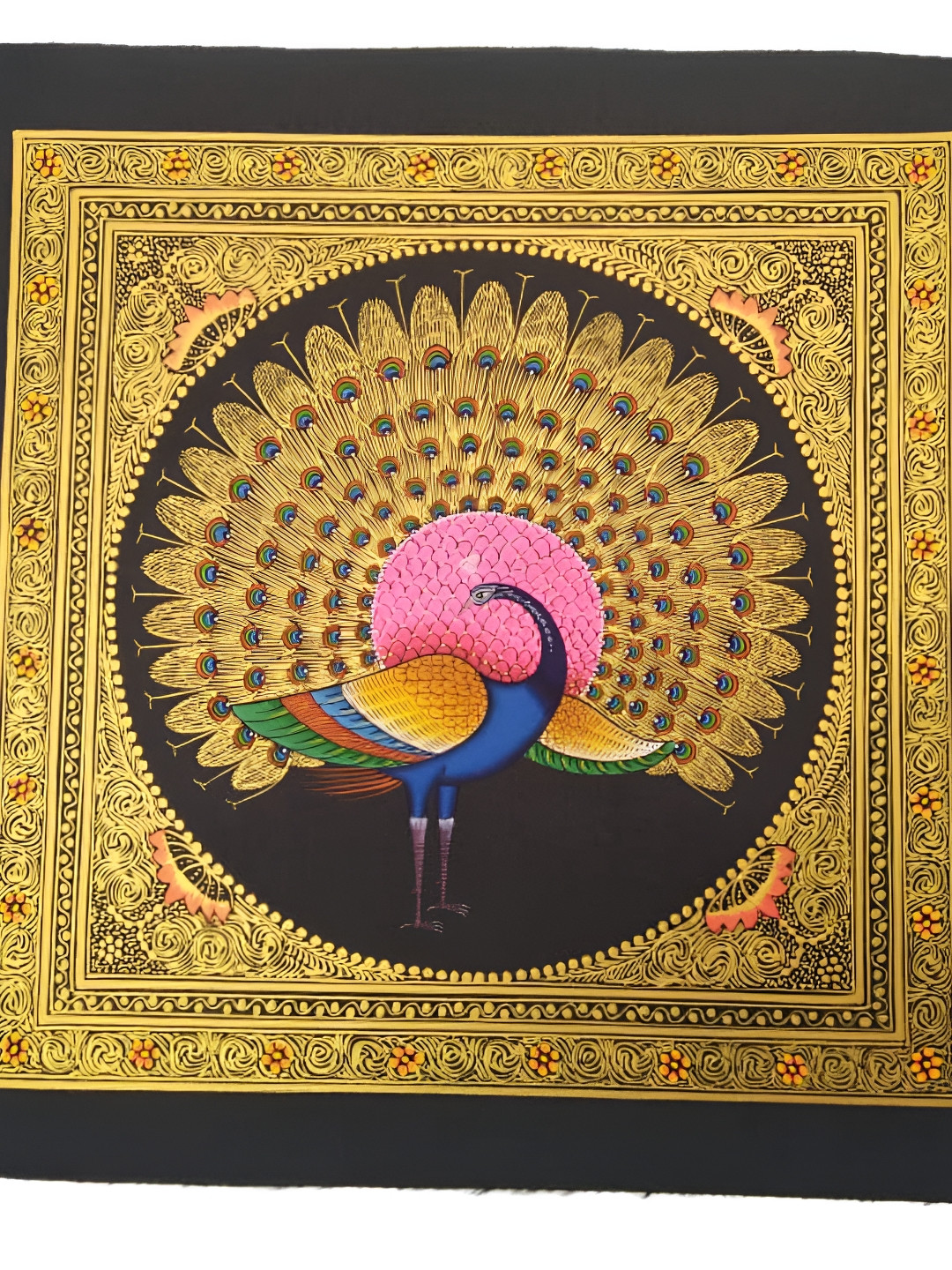 INDIA MEETS INDIA Mughal Art Miniature Painting Fabric Matte Wall Hangings-9.8In