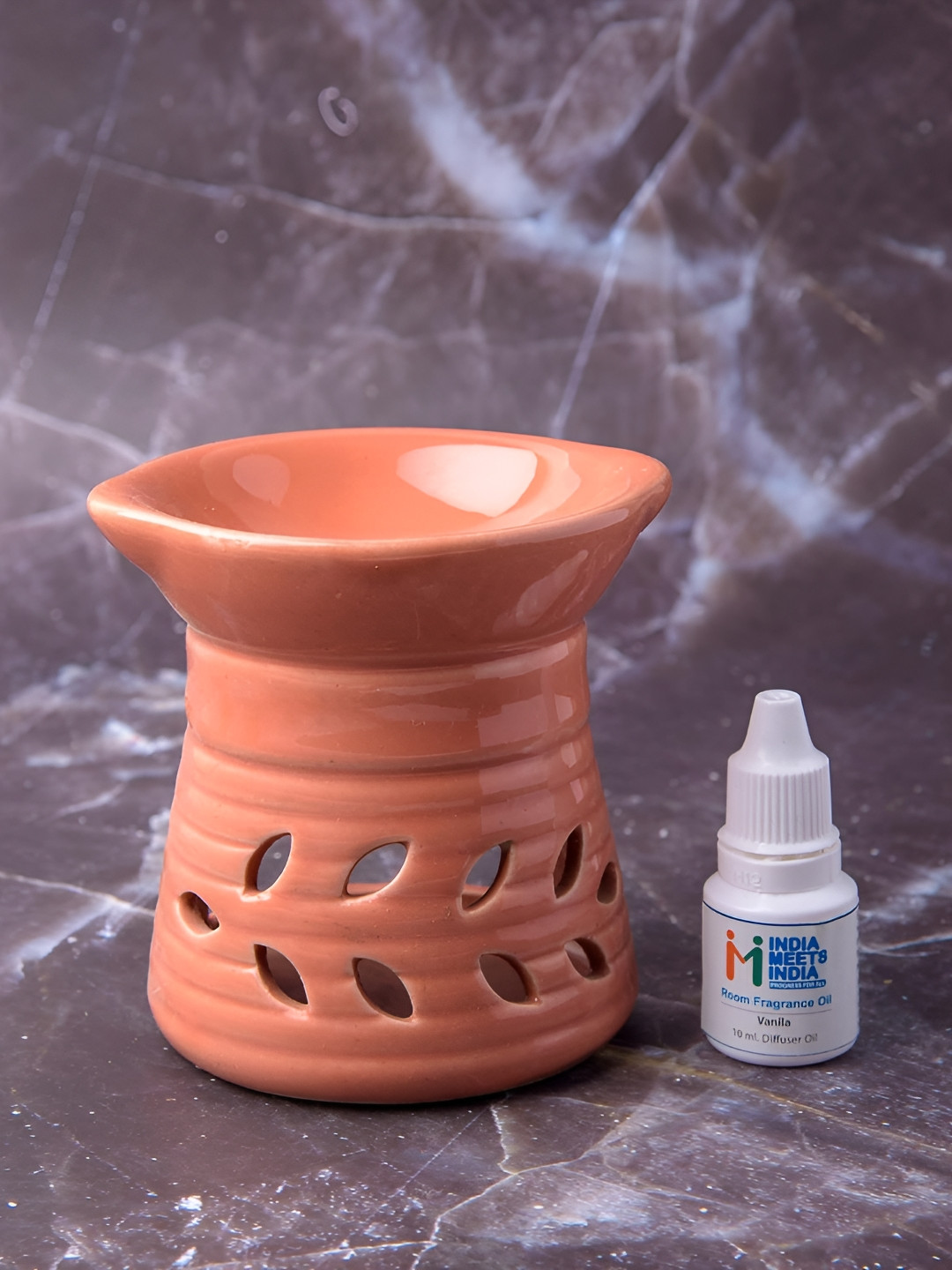 INDIA MEETS INDIA Red Ceramic Tea Light Candle Holder
