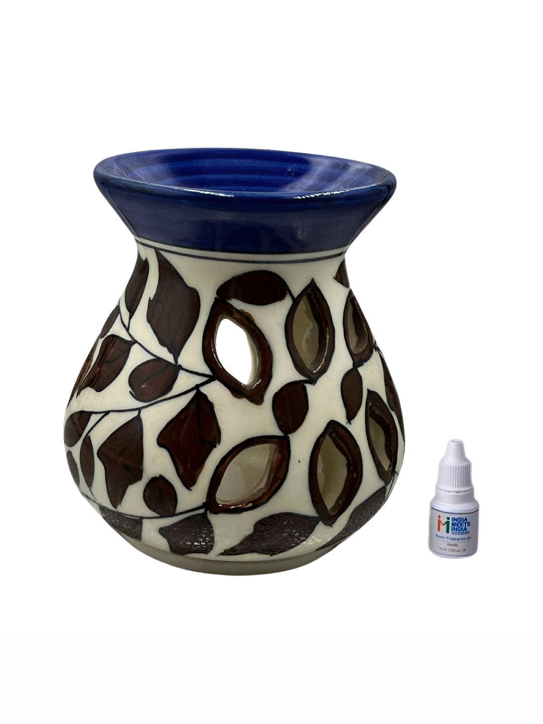 INDIA MEETS INDIA Blue Ceramic Tea Light Candle Holder
