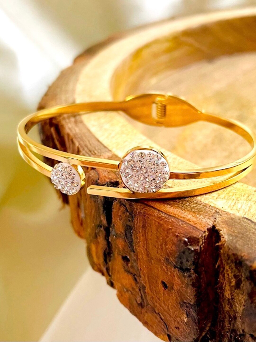 SALVE Women Cubic Zirconia -Studded Cuff Bracelet