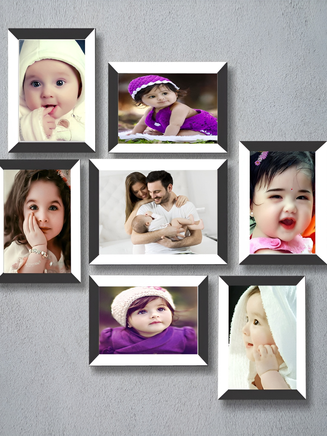 Stuthi Arts White 5 to 7 Pieces Wood Wall Photo Frames