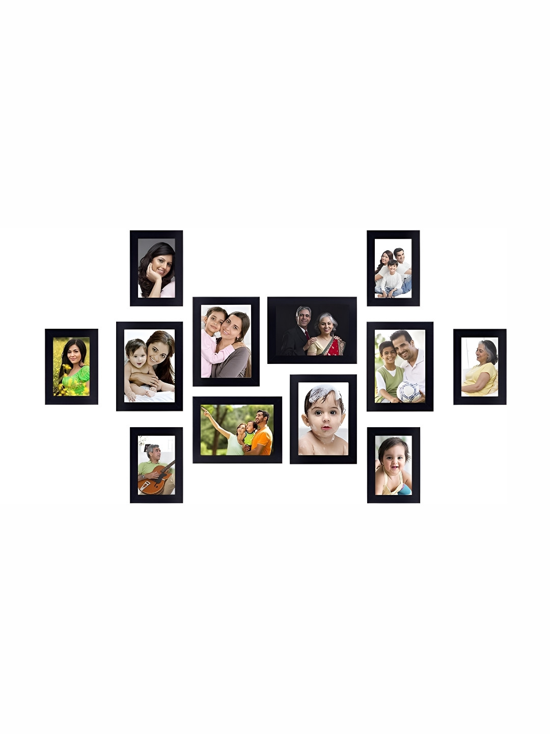 Stuthi Arts Black 12 Pieces Glass Wall Photo Frames