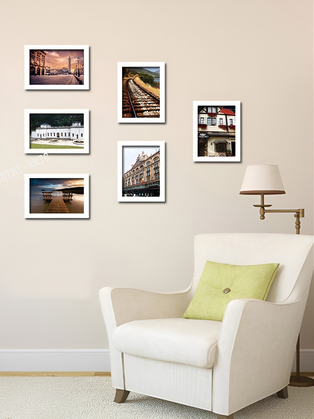 Stuthi Arts White 8 to 12 Pieces Wood Wall Photo Frames