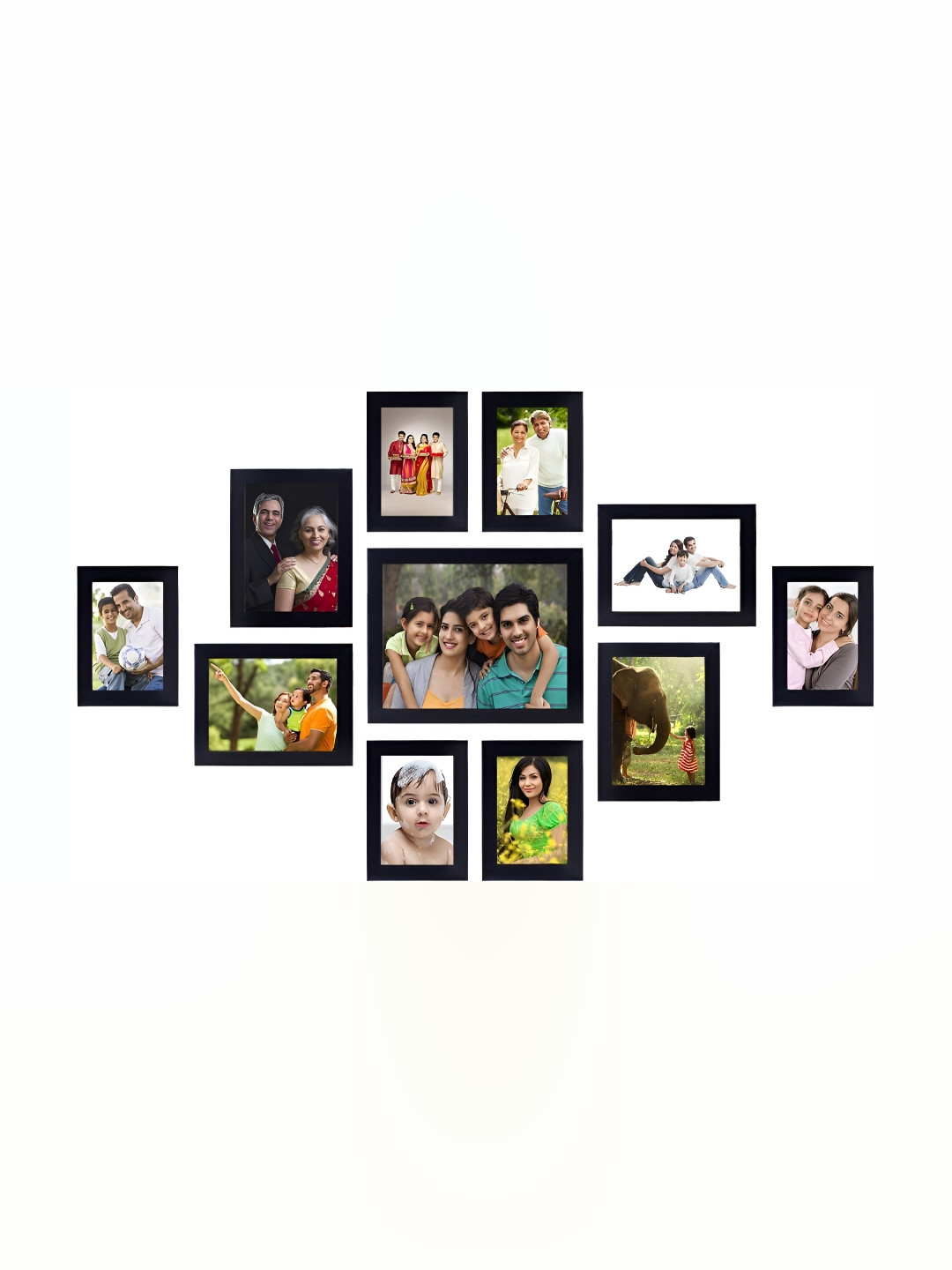 Stuthi Arts Black 8 to 12 Pieces Glass Wall Photo Frames