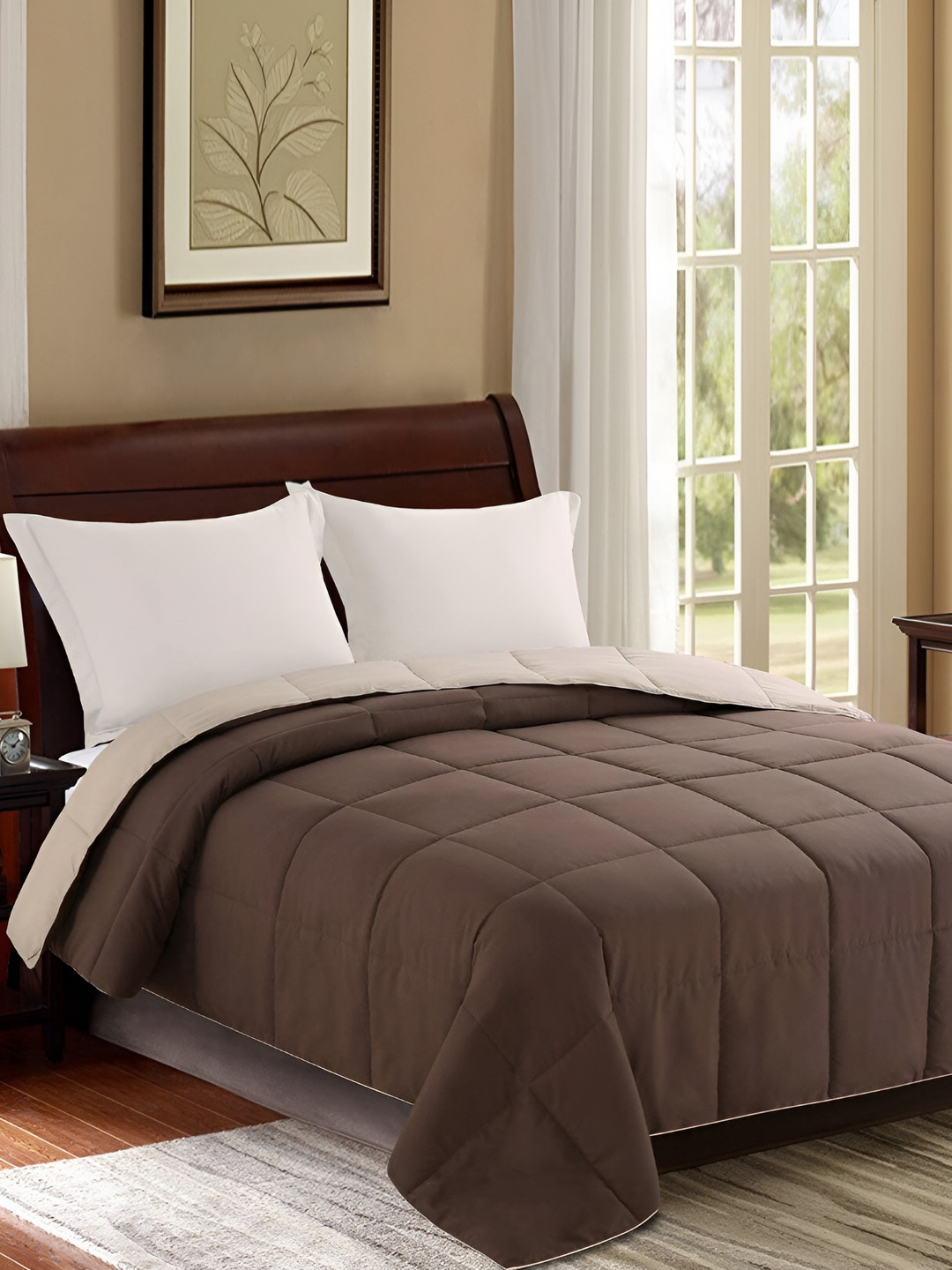 RF RELAXFEEL Brown Heavy Winter 150 GSM Cotton Double Bed Duvet