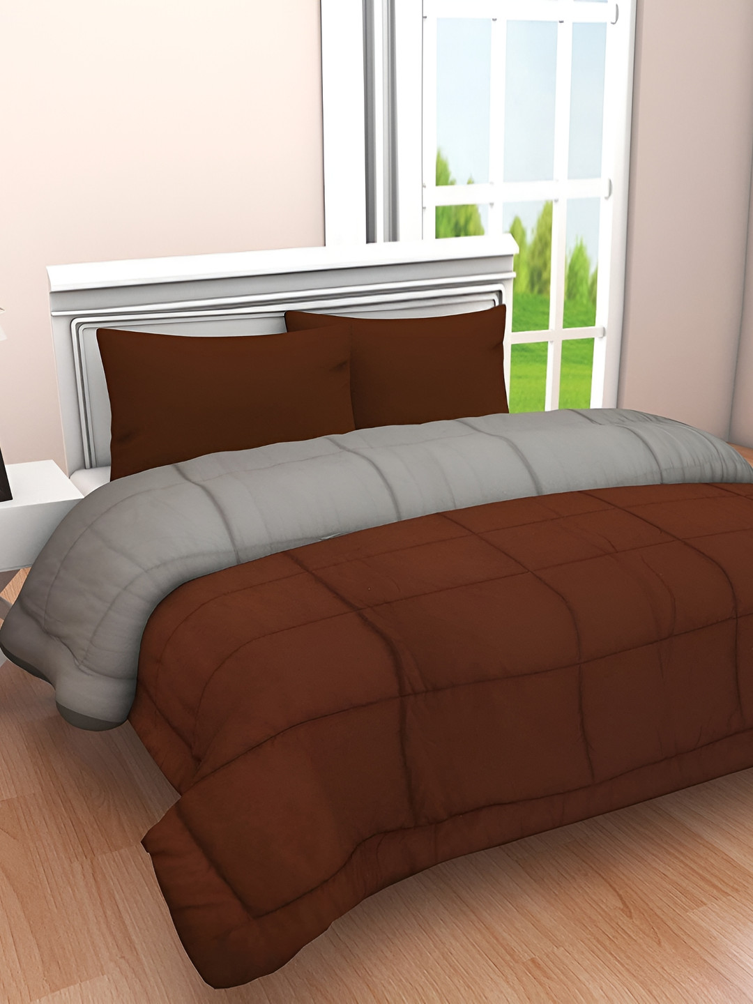 RF RELAXFEEL Brown & Grey Heavy Winter 233 GSM Single Bed Duvet