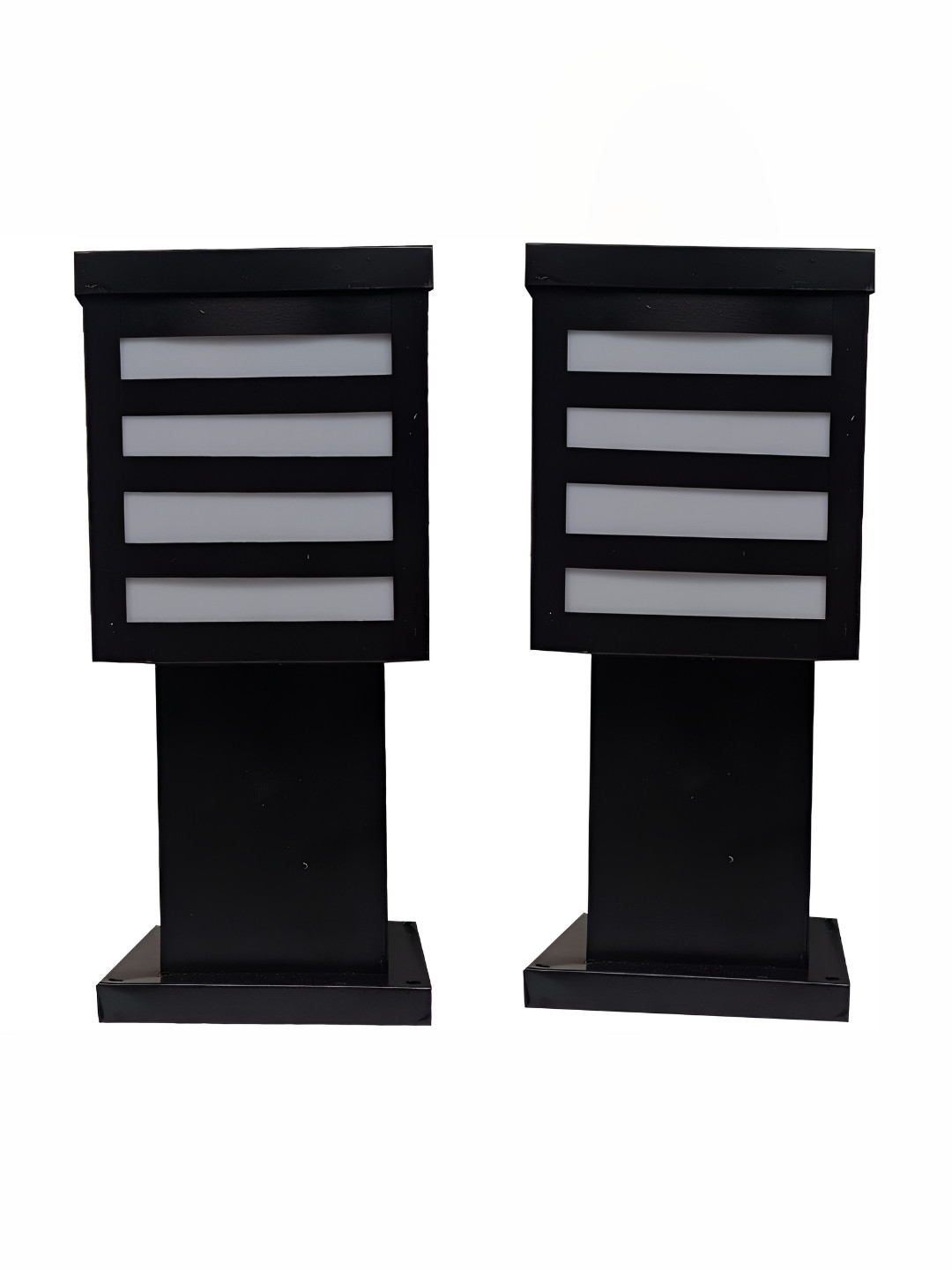 DENICRAAS Black 2 Pieces Gate Outdoor Lamp