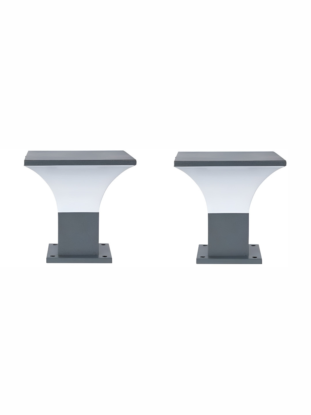 DENICRAAS Set Of 2 White & Black Gate Light Outdoor Lamp