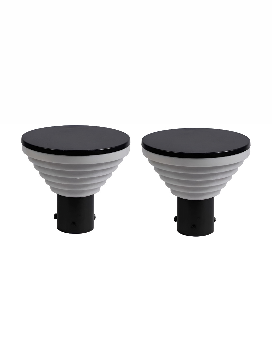 DENICRAAS Set Of 2 White & Black Gate Light Outdoor Lamp
