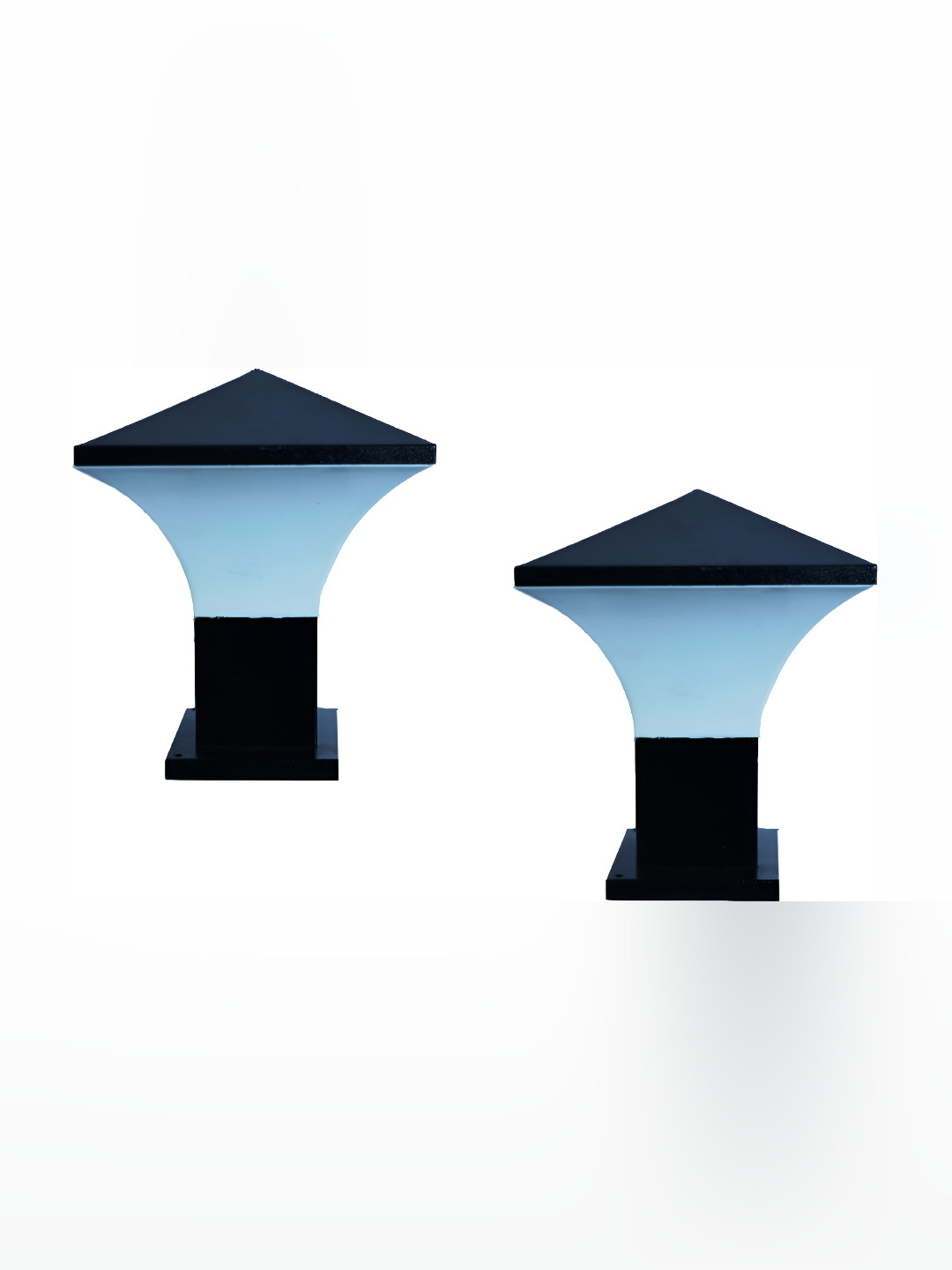 DENICRAAS Black & White 2 Pieces Ceramic Outdoor Lamps