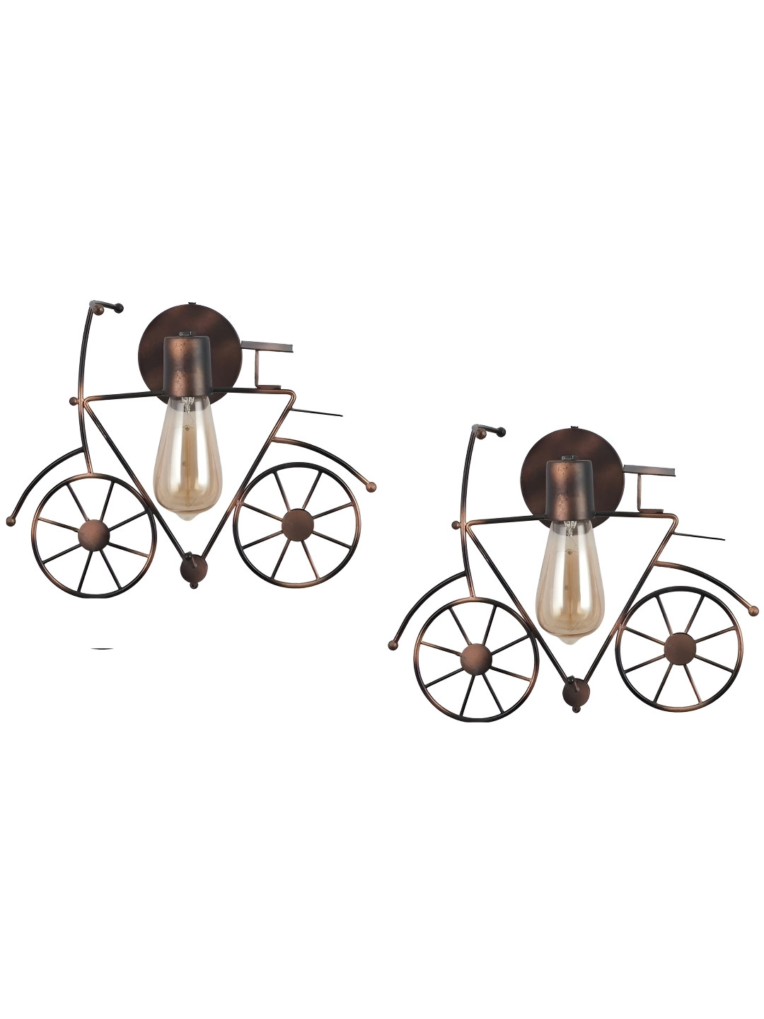 DENICRAAS 2-Pcs Black & Brown Textured Wall Lamps