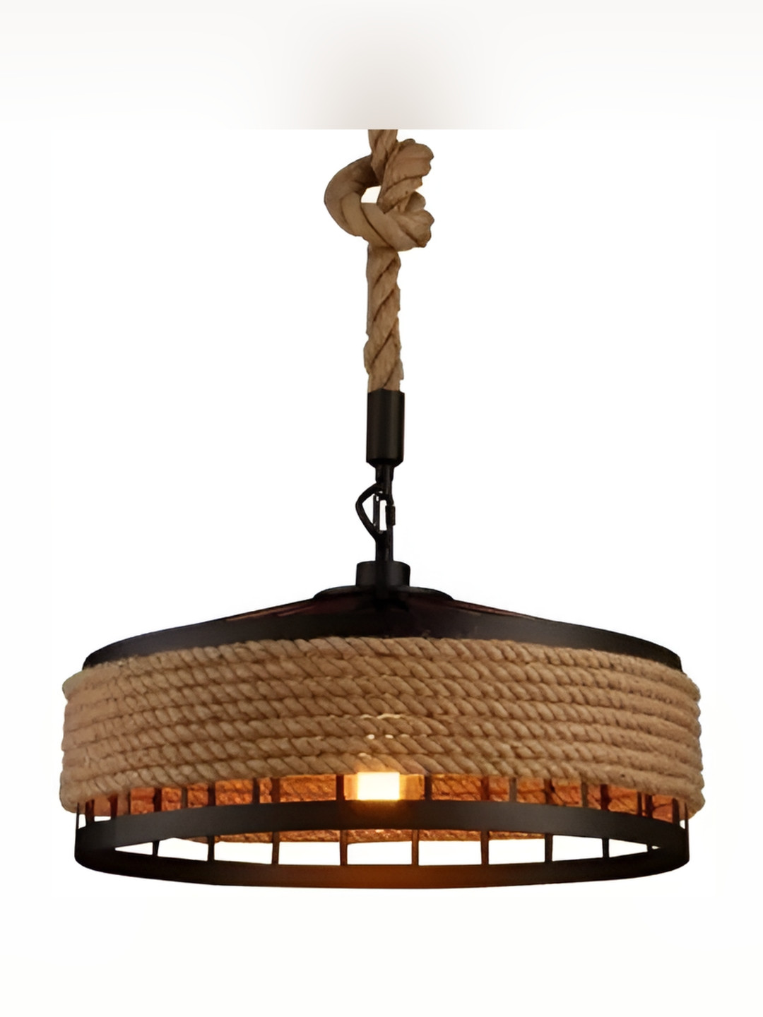 DENICRAAS Black & Brown Textured Hanging Ceiling Lamp
