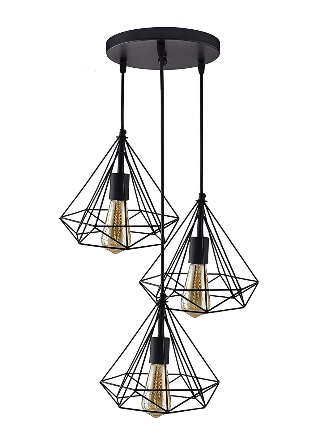 DENICRAAS Black Textured Hanging Ceiling Lamp