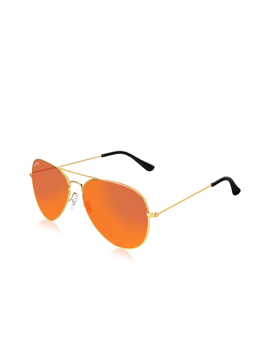 ROYALTAIL Aviator Gold Toned  Frame & Orange Aqua UV Protected Lens Premium Sunglasses