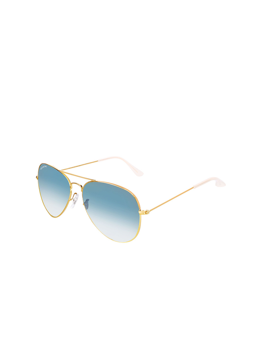 ROYALTAIL Aviator Gold Toned  Frame & Blue Gradient UV Protected Lens Premium Sunglasses