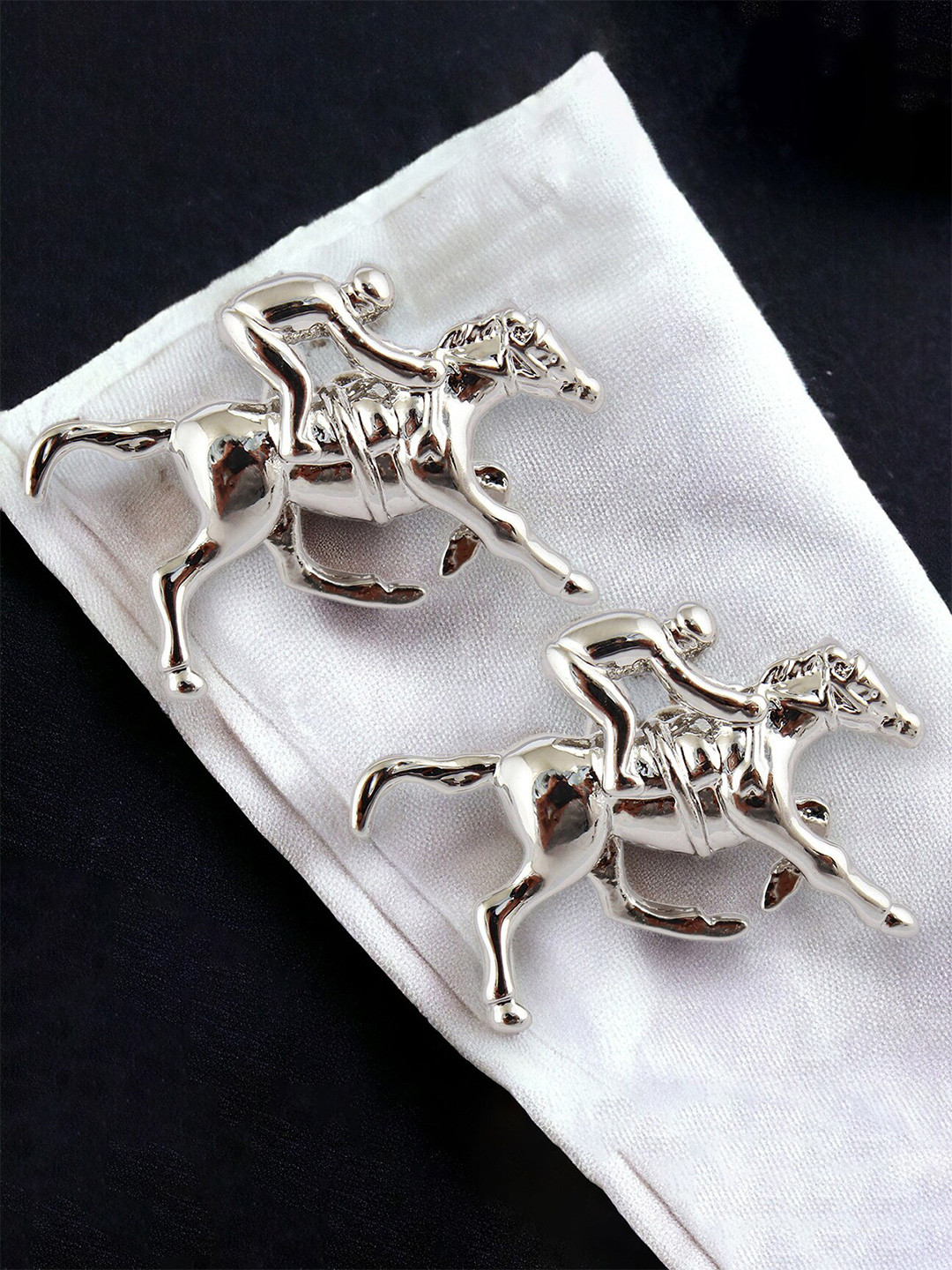 LUCKY JEWELLERY Silver Plated Zodiac Sign Blazer Cufflinks