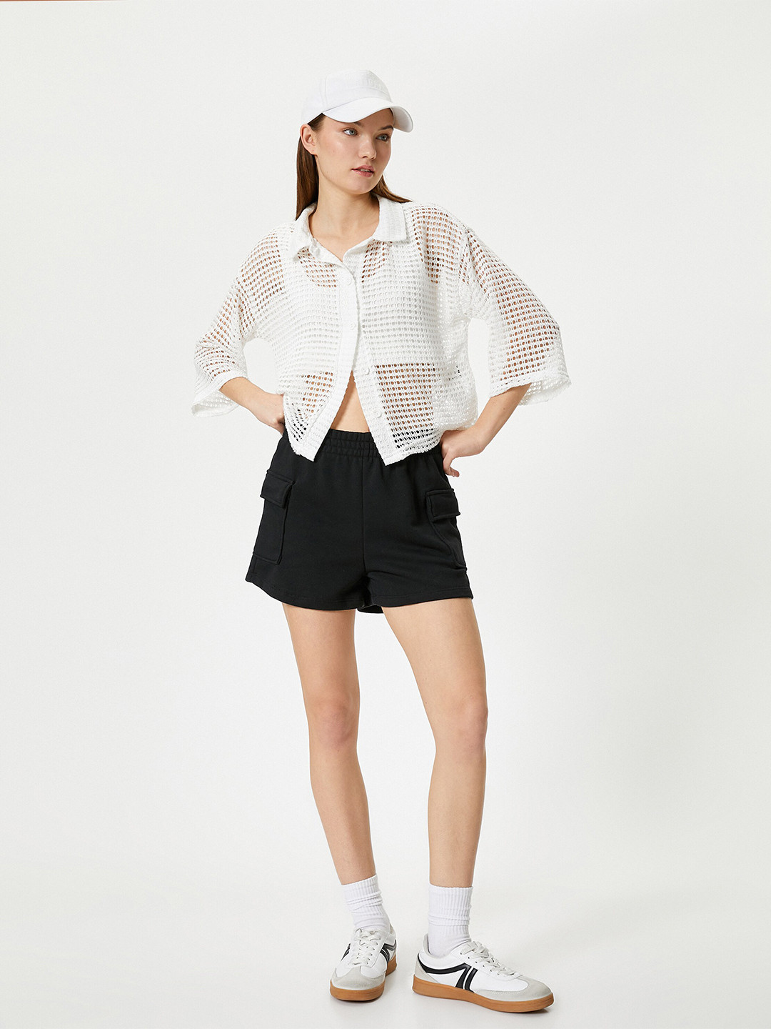Koton Shirt Style Sheer Top