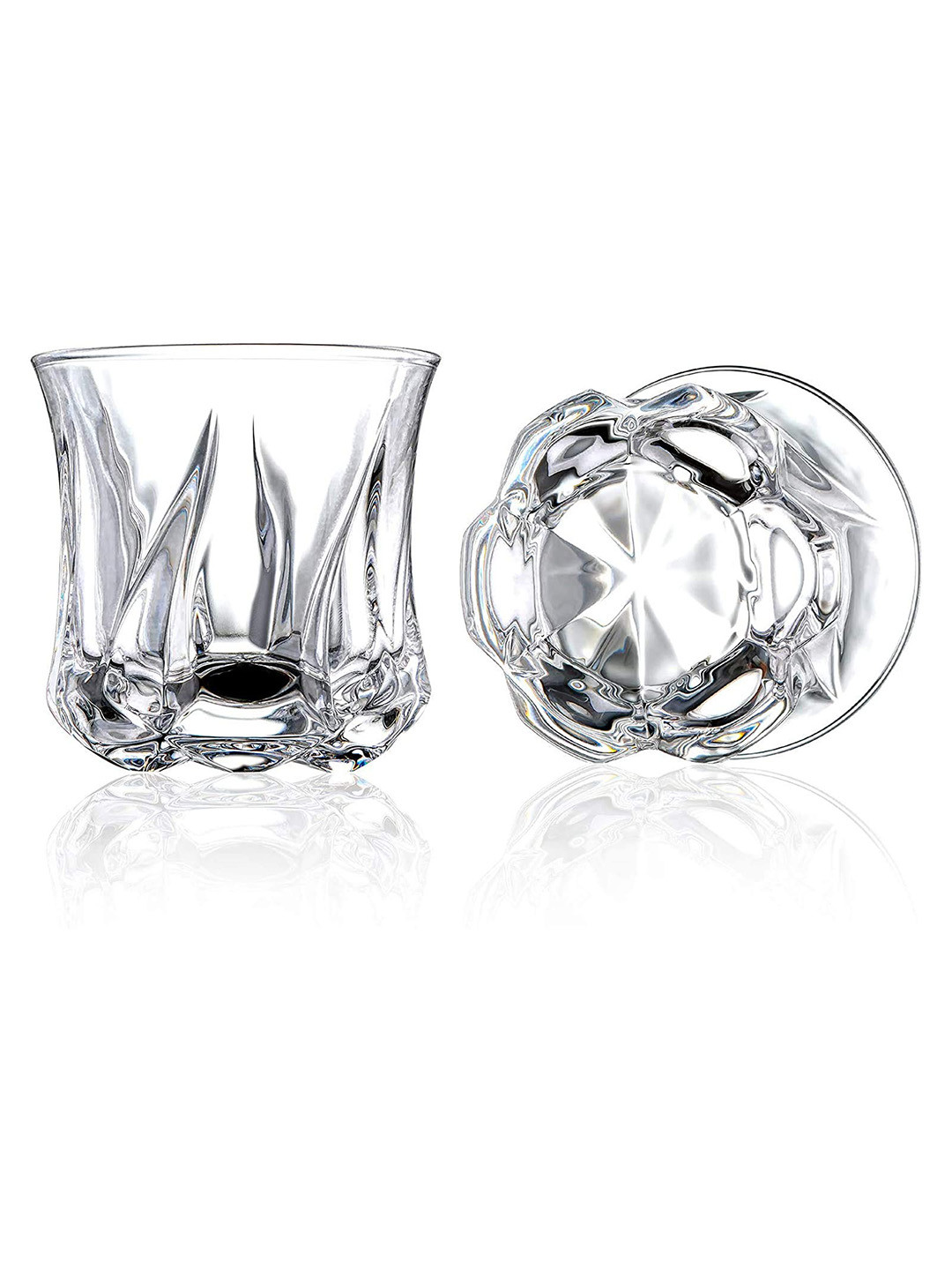 PERICAL Transparent 6 Pieces Premium Twist Whisky Glasses 360ml