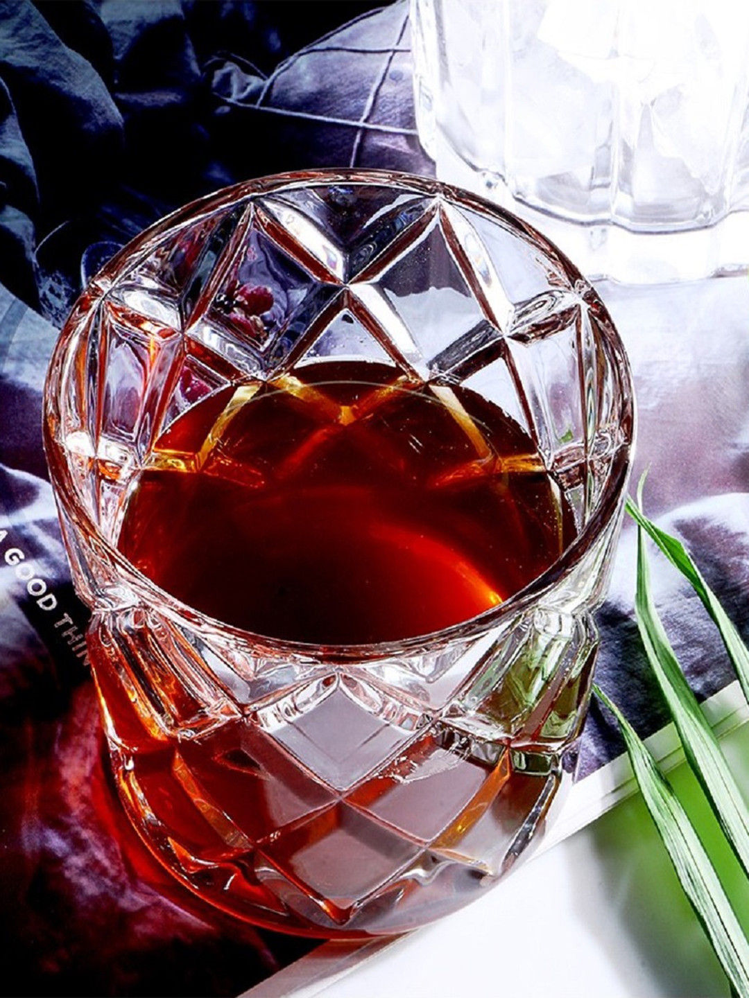 PERICAL Transparent 6 Pcs  Premium Diamond Whisky Scotch Glasses 300ml