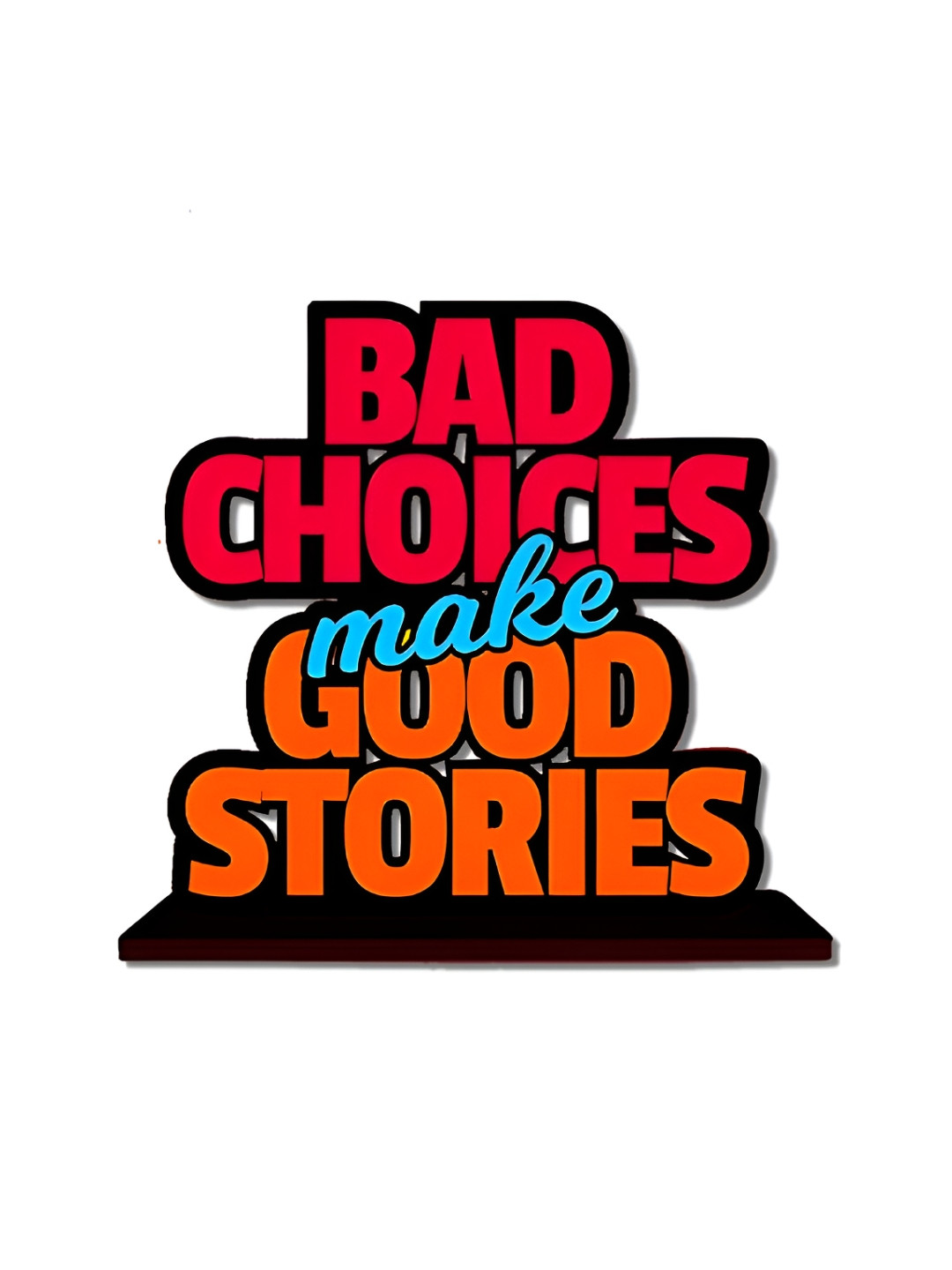 Phirki Studio Motivational Quotes Pink Wood Natural Living Room Medium Showpiece - 6 Inches