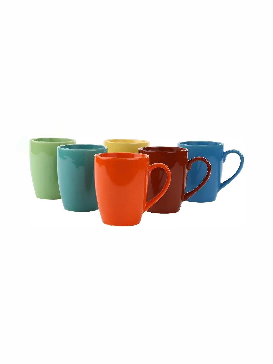 Love Unlimited Sareek Name Personalised Orange Ceramic Microwave Safe 6 Piece Mugs-300ml