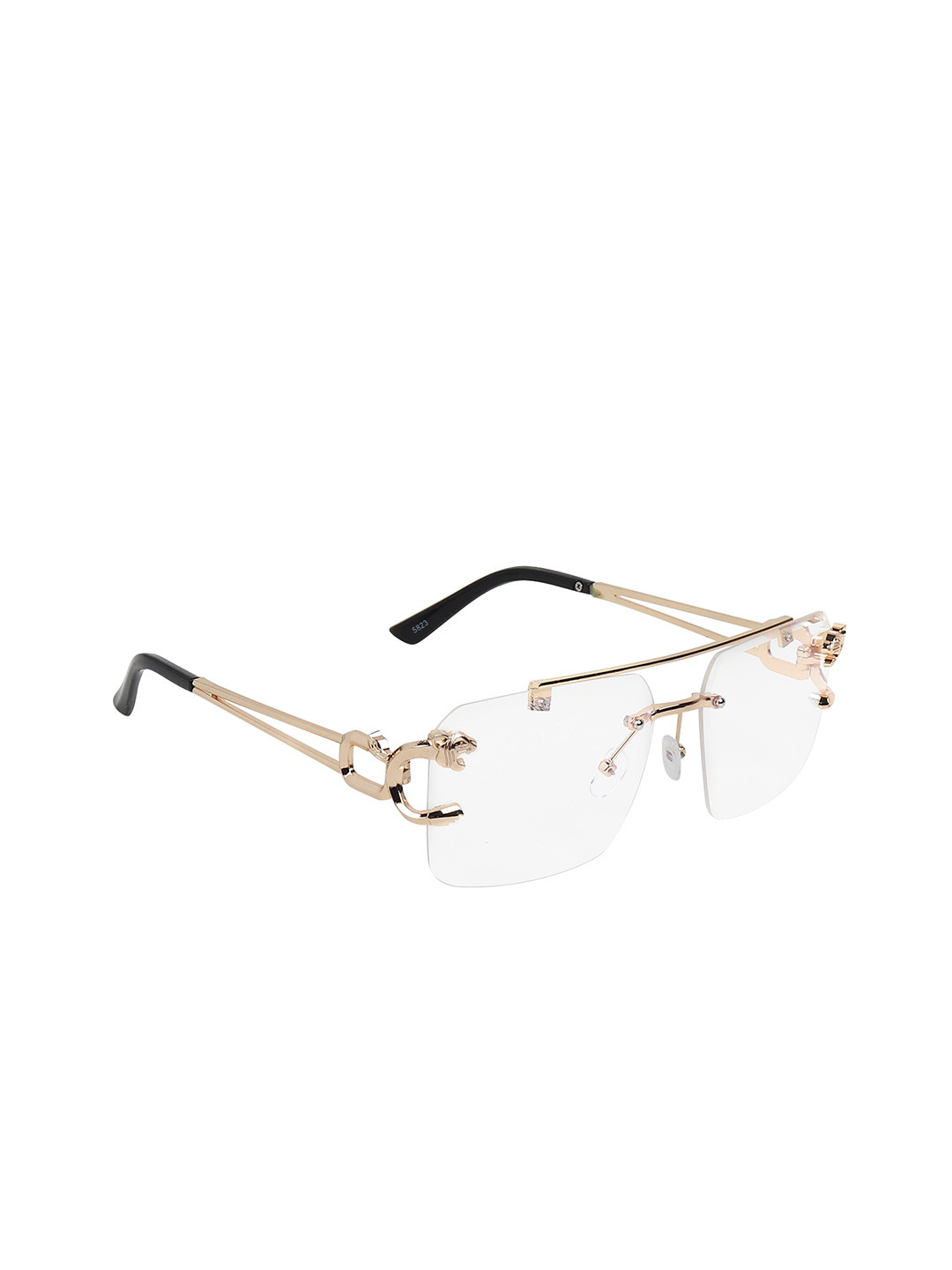 GARTH Unisex Rectangle Sunglasses with UV Protected Lens GRT_WIND-CART_G-WHT